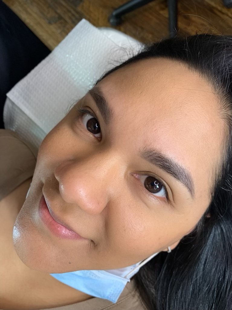 Brow result — fresh strokes and soft fill